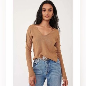 Free People Come And Get It Solid Sweater - Honey
